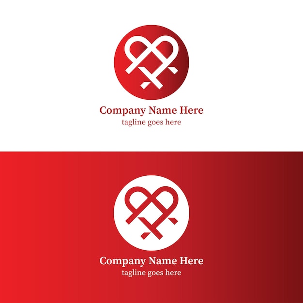 Vector modelo de diseño de logotipo de icono de corazón de amor profesional