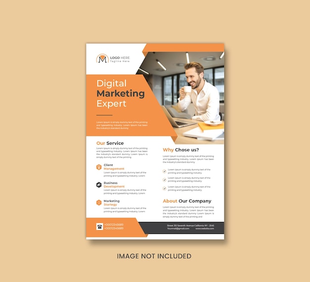 Vector modelo de folleto o portada de folleto de expertos en marketing digital moderno