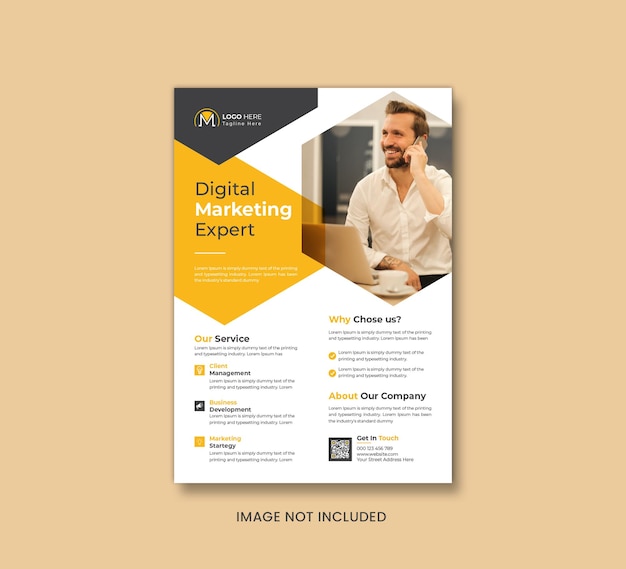 Vector modelo de folleto o portada de folleto de expertos en marketing digital moderno