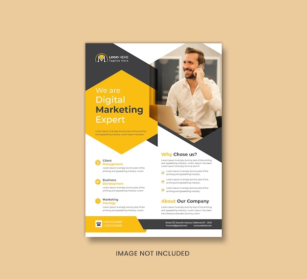 Vector modelo de folleto o portada de folleto de expertos en marketing digital moderno