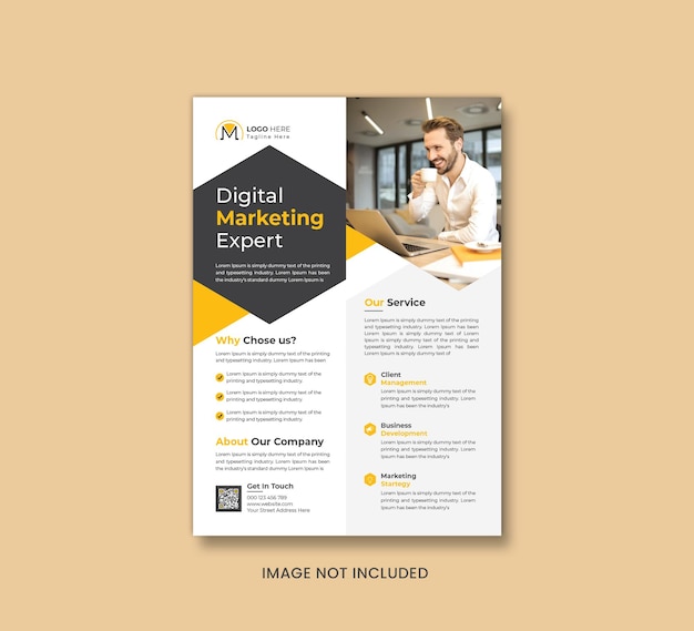 Vector modelo de folleto o portada de folleto de expertos en marketing digital moderno