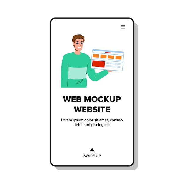 Vector de modelo de sitio web del usuario