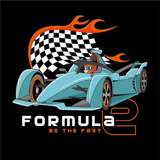 Vector moderno coche de carreras de fórmula e con diseño plano