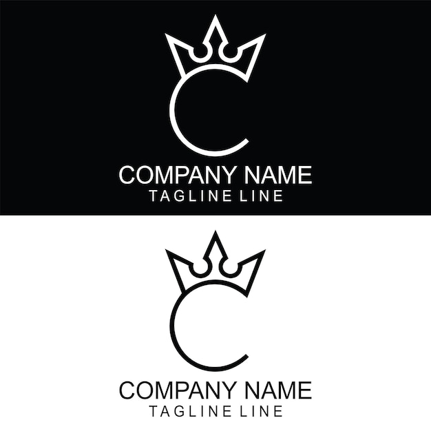 Vector moderno corona logo rey reina resumen logo vector
