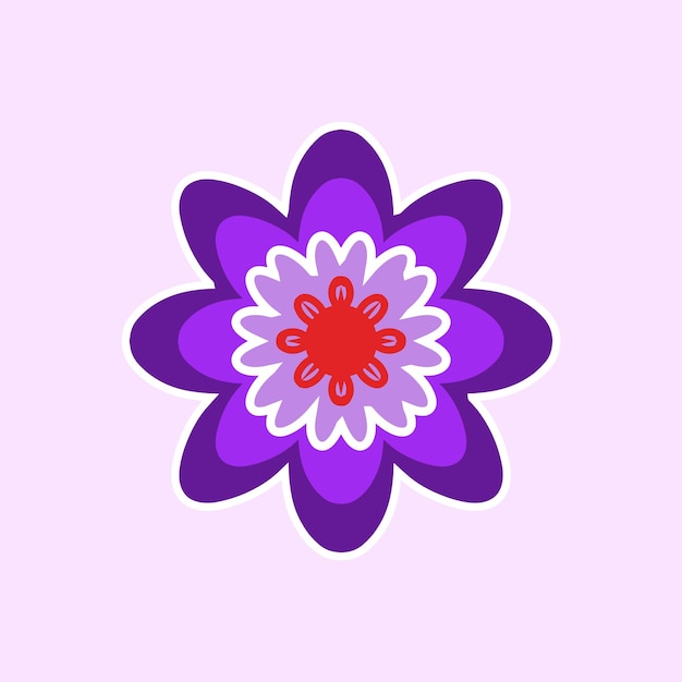 Vector, moderno, juguetón, y2k, flor, hippie, moda, flor, tarjeta
