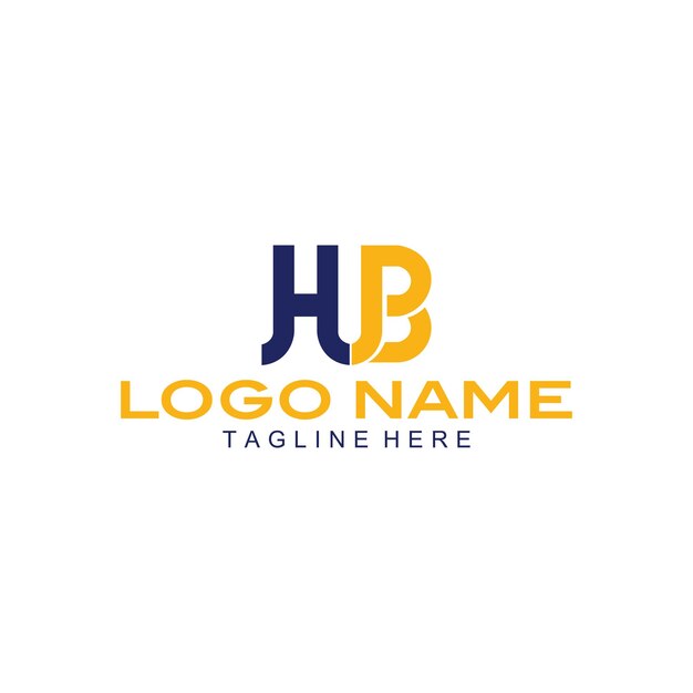 Vector moderno letra hb elegante logotipo abstracto