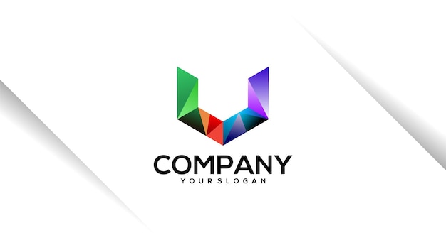 vector moderno letra U diseño de logotipo con colorido