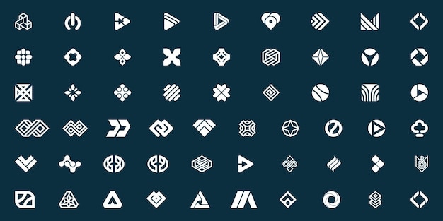 Vector moderno de logotipo geométrico con plantillas premium