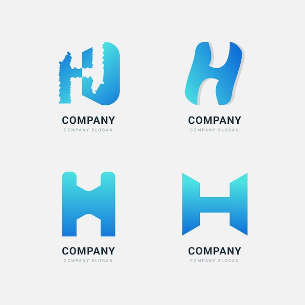 Vector vector moderno del logotipo de la letra h