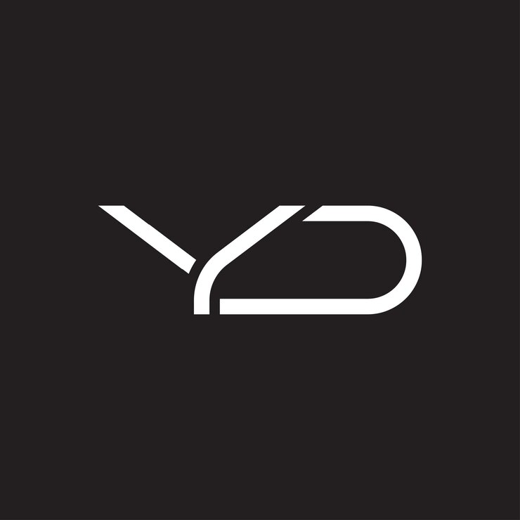 Vector vector moderno y minimalista letra inicial yd logo