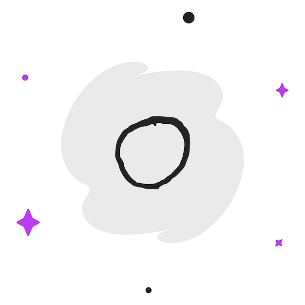 Vector moderno y plano de alta calidad Icono de punto dibujado a mano en fondo aislado
