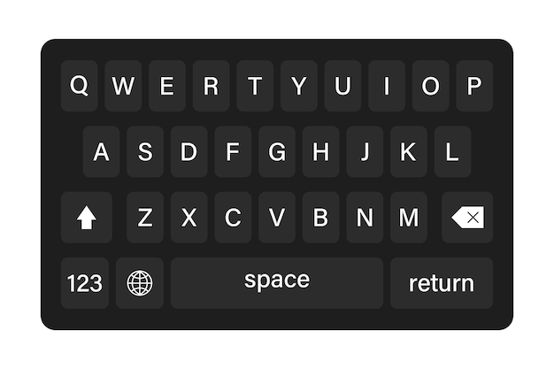 Vector del modo oscuro del teclado del teléfono inteligente