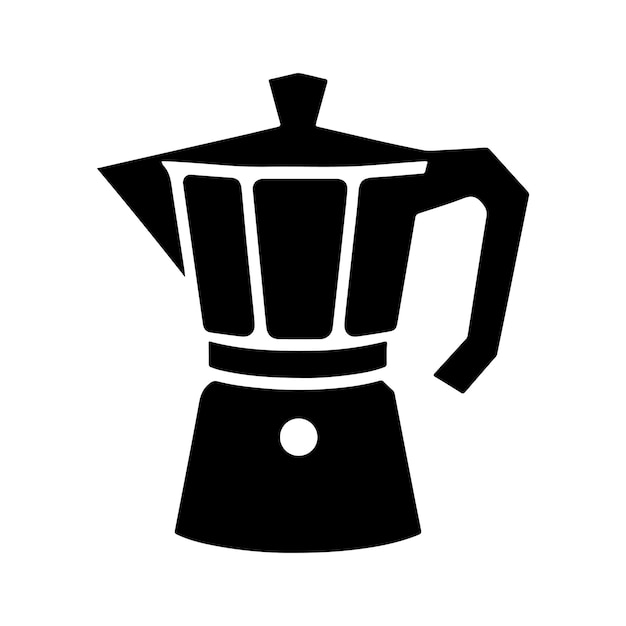 Vector Moka Pot Icon Silhouette Estilo para los amantes del café