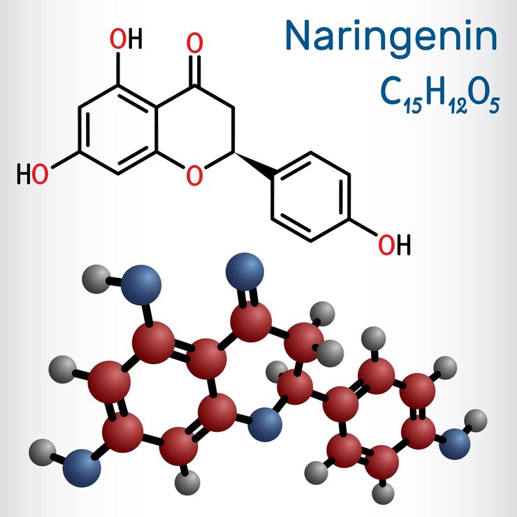 Vector vector de las moléculas de naringenina