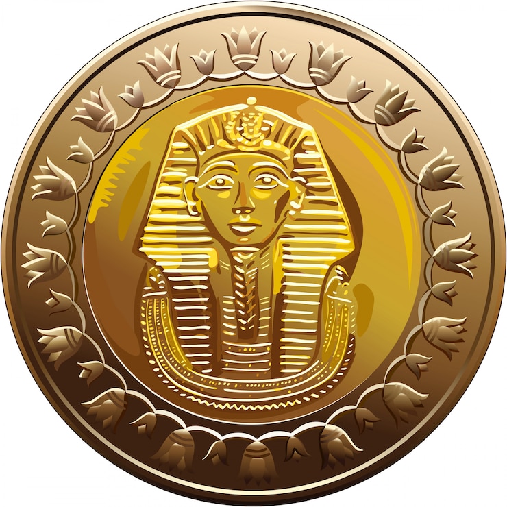 Vector vector moneda egipcia con faraón