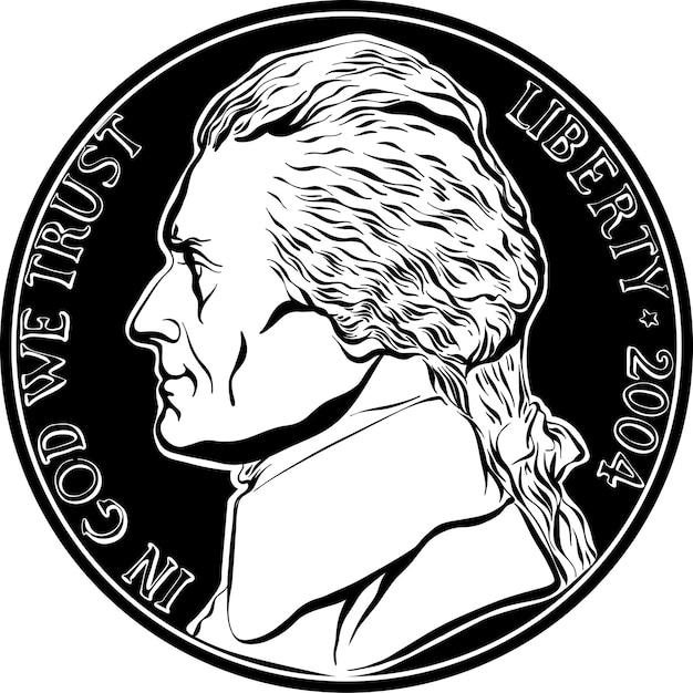 Vector vector moneda estadounidense de cinco centavos