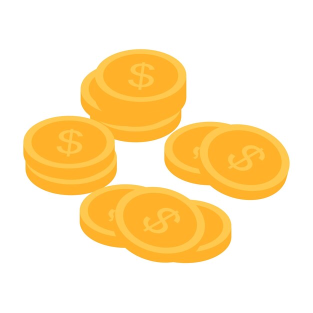 Vector moneda de oro pegatina dinero vector finanzas clipart en diseño plano