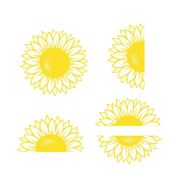 Vector de monograma de girasol