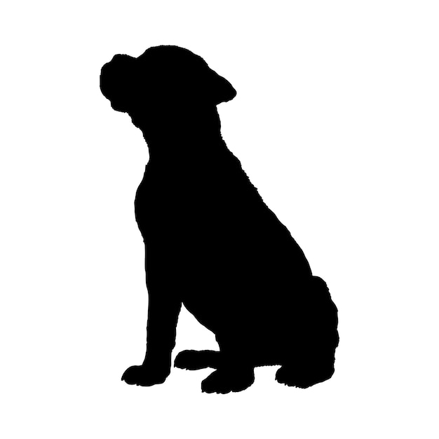 Vector de monograma del logotipo de las razas de cachorros sentados