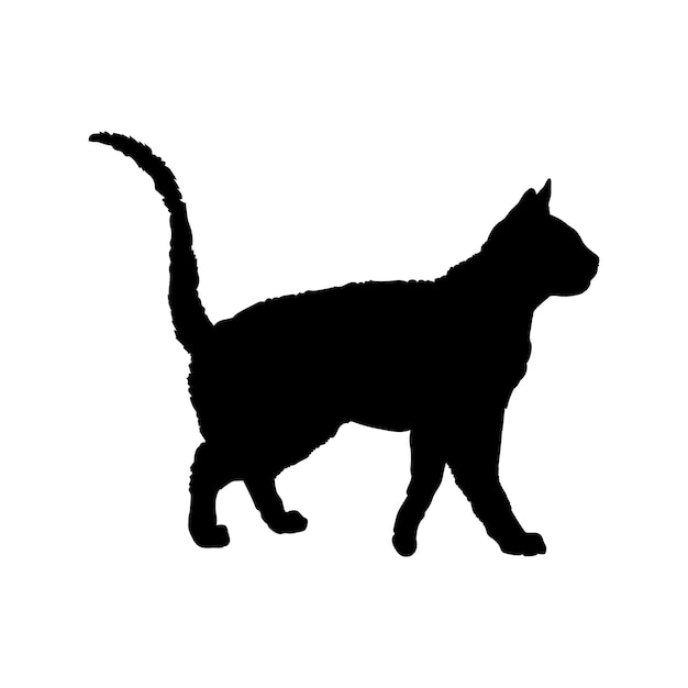 Vector del monograma del logotipo de las razas de gatos de silueta de gato rex alemán