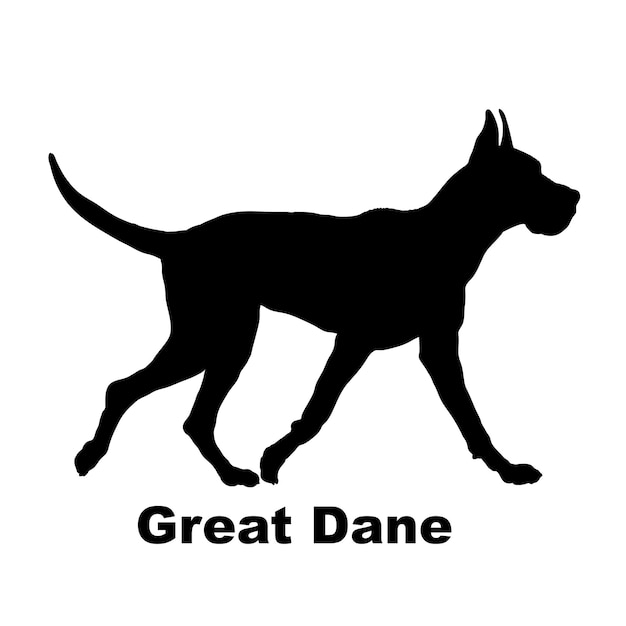 Vector vector del monograma del logotipo de las razas de perro silueta de perro gran danés