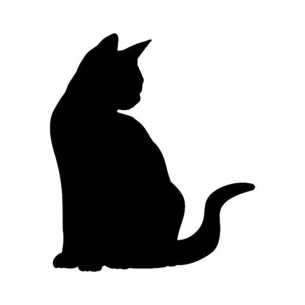 Vector de monograma del logotipo de las razas de siluetas de gatos