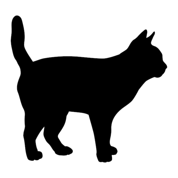 Vector de monograma del logotipo de las razas de siluetas de gatos