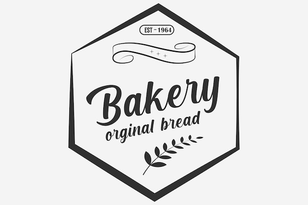 Vector de monograma de panadería y diseño de logotipo de alimentos