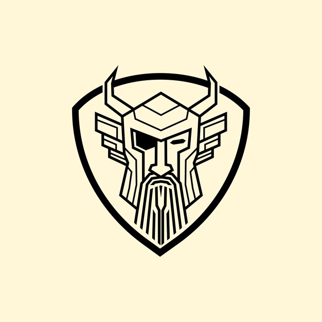 Vector monolina vector de plantilla del logotipo de odin