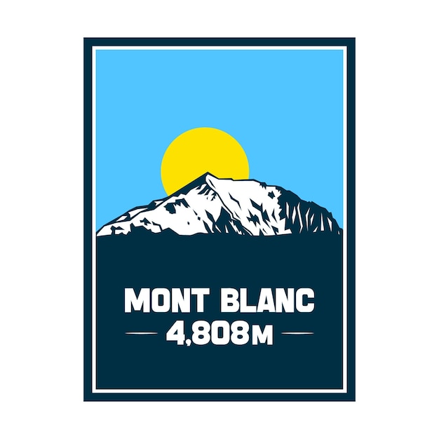 Vector vector de montaña mont blanc o monte bianco