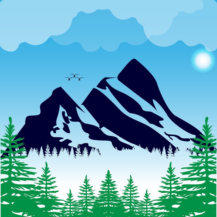 Vector de montaña Símbolos al aire libre aislados