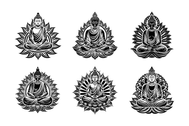 un vector de Morden Buda ornamento de decoración oriental forja de brillo