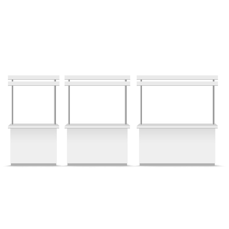 Vector vector de mostrador de publicidad en blanco pos poi pvc de promoción