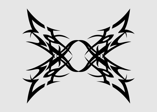 vector de motivo tribal del tatuaje del ala de mariposa