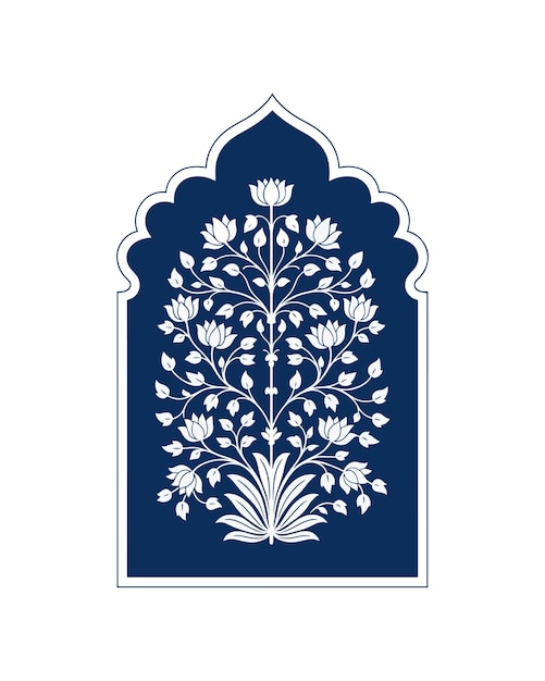 Vector de motivos florales mogoles