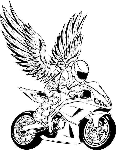 Vector de motocicleta en blanco y negro