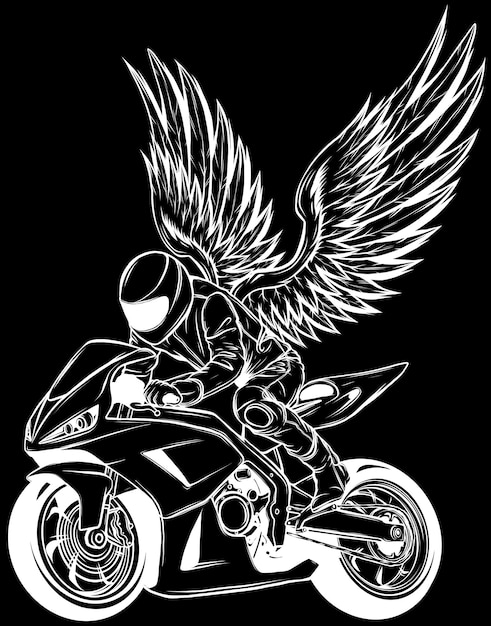 Vector de motocicleta en blanco y negro