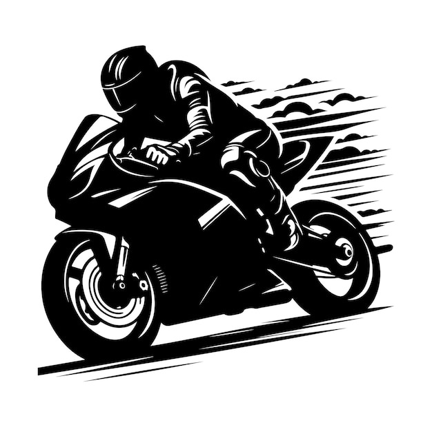 vector motociclista de carreras de motocicletas deportivas vector silueta