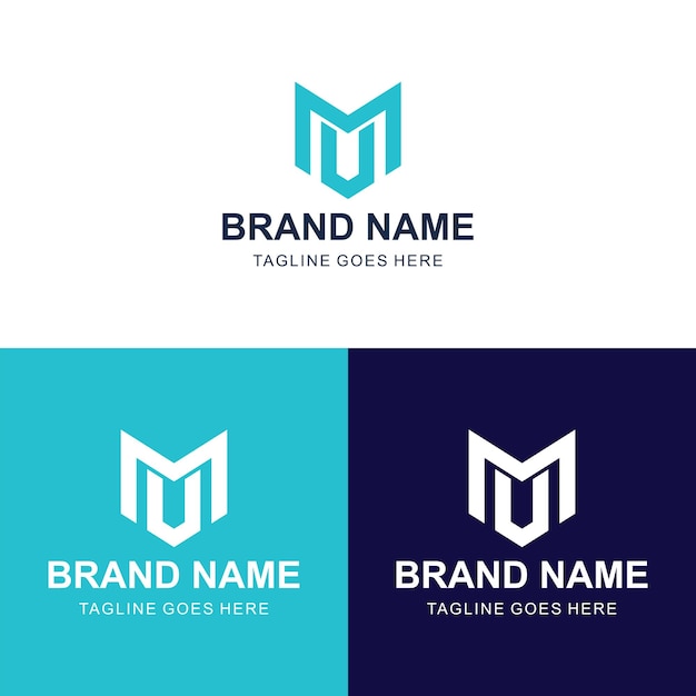 Vector 'mu' empresa letras iniciales monograma mu logo