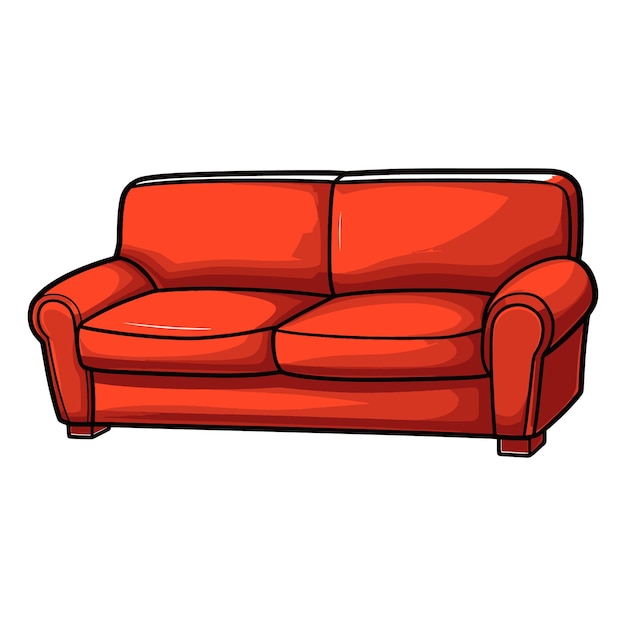 Vector de muebles para el hogar de sofá rojo