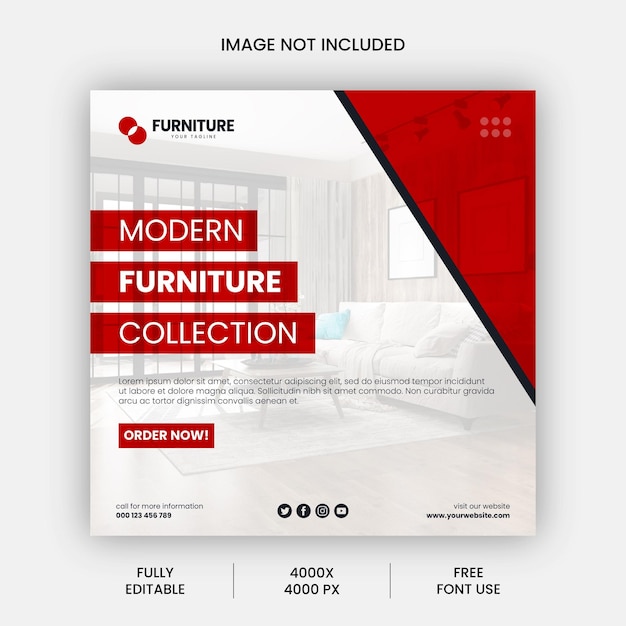 VECTOR muebles modernos diseño de publicaciones en redes sociales