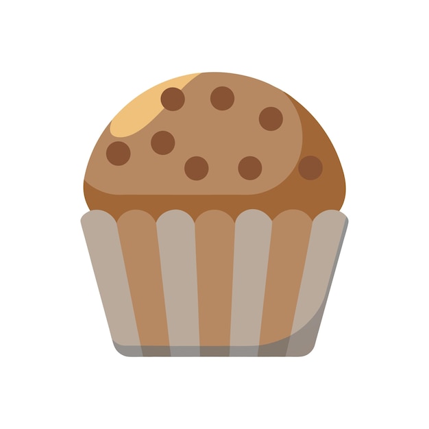 Vector de muffin de estilo dibujado a mano con arándanos y revestimiento de papel