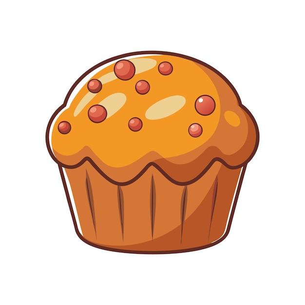 Vector de muffin lúdico con arándanos y diseño plano de revestimiento rosa