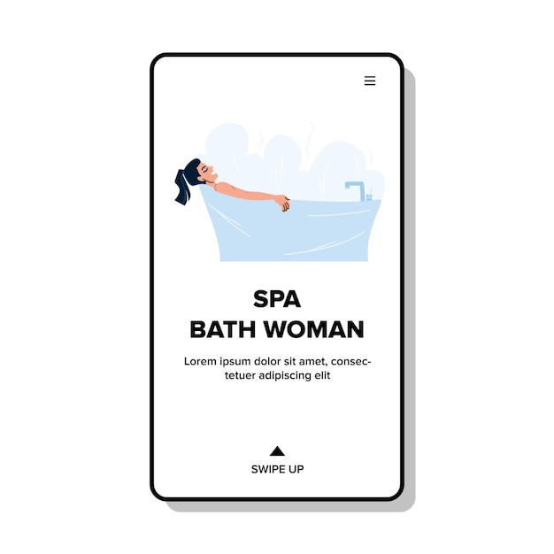 Vector de la mujer del baño de la sala de spa