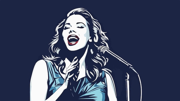 vector de una mujer cantando