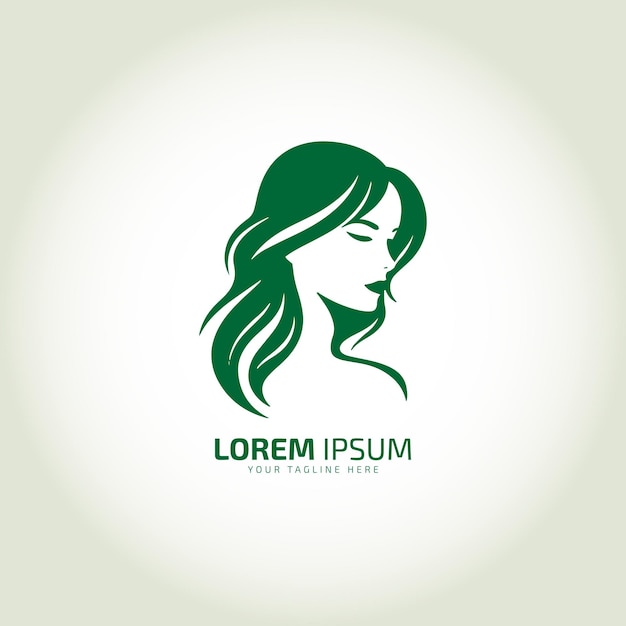 vector de mujer cara logo icono dama estilo vector chica joven logo estilo femenino diseño