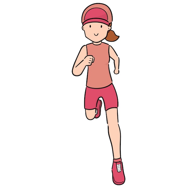 Vector de mujer corriendo