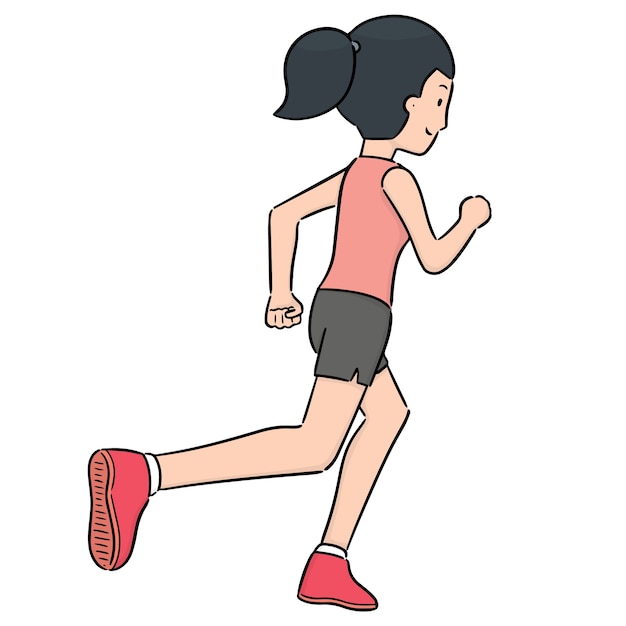 vector de mujer corriendo