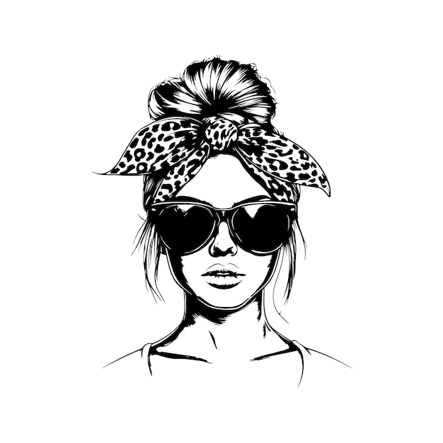 Vector de una mujer elegante con un pan desordenado