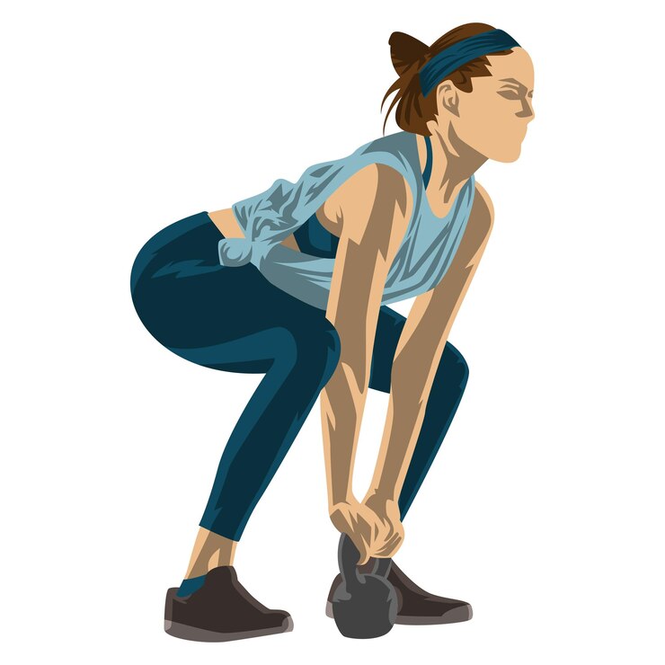 Vector vector de la mujer haciendo entrenamiento con pesas
